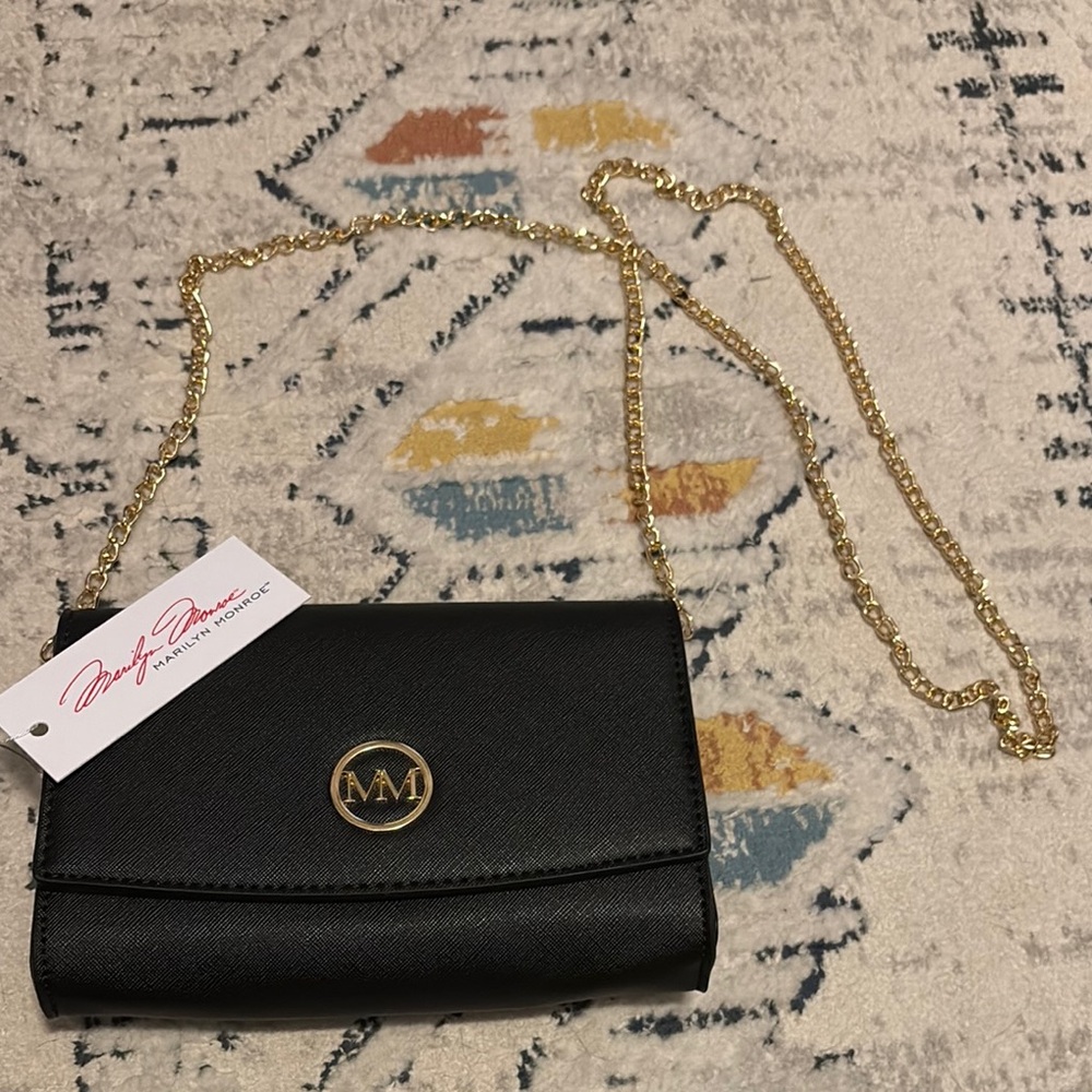 Marilyn Monroe Black Purse with gold chain